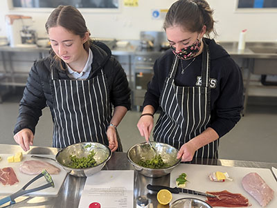 Students cooking